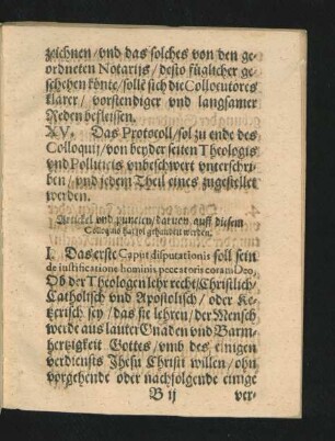 Artickel und punckten/ darvon auff diesem Colloquio hat sol gahandelt werden.