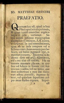Io. Matthiae Gesneri Praefatio.
