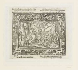 Einzug in Jerusalem, aus: "Biblische Figuren deß Neuwen Testaments", Frankfurt am Main 1562, S. i3 verso