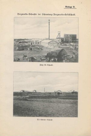 Anlage 9. Bergwerks-Schachte der Schantung-Bergwerks-Gesellschaft.