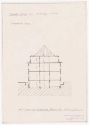 Jugenderholungsheim Schinkelwettbewerb 1943: Mädchenblock. Querschnitt 1:200