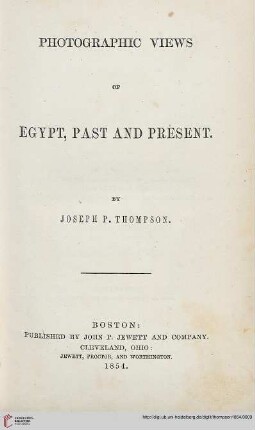 Photographic views of Egypt, past and present