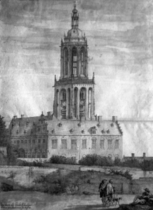Zeichnung der Sint Cunerakerk in Rhenen