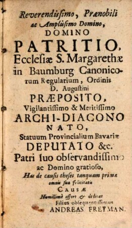 Disputationes phys. de principiis rerum natural. ...