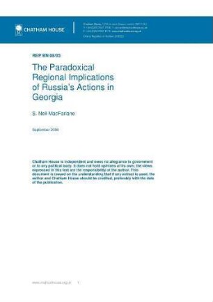 The paradoxical regional implications of Russian actions in Georgia