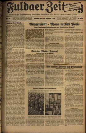 Ausgabe vom Montag, den 27. Februar 1939.