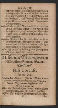 III. Dritter Ast ... Nisi Forense. Process-Nisi.