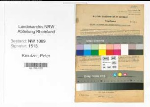 Entnazifizierung Peter Kreutzer , geb. 24.05.1904 (Oberbrandmeister)