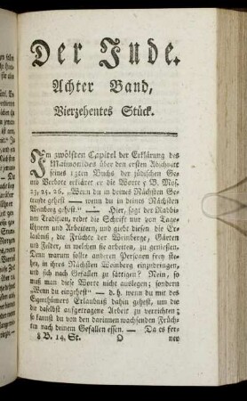 Vierzehentes Stück.