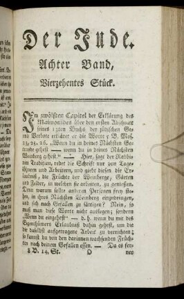 Vierzehentes Stück.