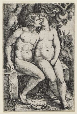 Adam und Eva sitzend