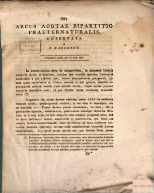 Areus aortae bipartitio praeternaturalis
