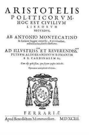 Aristotelis Politicorvm, Hoc Est Civilivm Librorvm Secvndvs