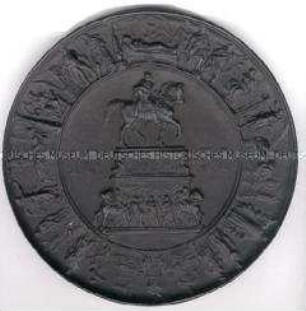 Plakette auf die Einweihung des Denkmals Friedrich II. in Berlin 1851, Nachguss