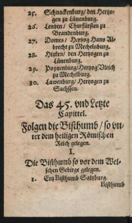Das 45. und Letzte Capittel.
