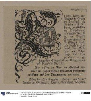 Initiale E (Schultheiss-Anzeiger?)