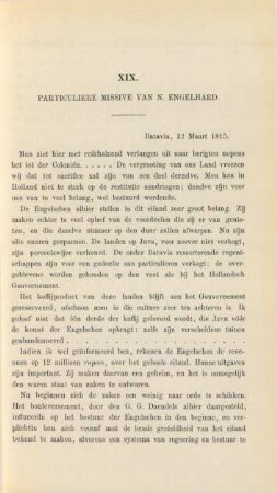 XIX. Particuliere missive van N. Engelhard