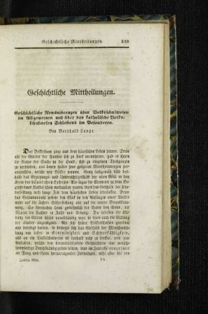 Geschichtliche Reminiscenzen über Volksschulwesen im Allgemeinen und über das katholische Volksschulwesen Schlesiens im Besonderen