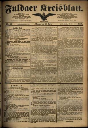 Ausgabe vom Montag, den 23. April 1906.