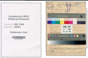 Entnazifizierung Karl Rodemann , geb. 10.11.1900 (Musiker)