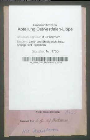 Erblasser: Dirks, Gertrud, geb. Kaup; Ehepartner: Dirks, Josef: