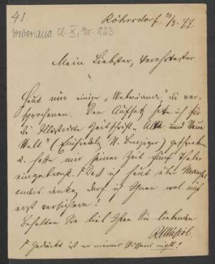 Brief an Friedrich Wilhelm Jähns : 21.09.1877