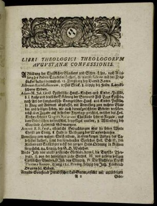 Libri Theologici Theologorum Augustanæ Confessionis.