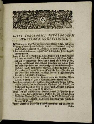 Libri Theologici Theologorum Augustanæ Confessionis.
