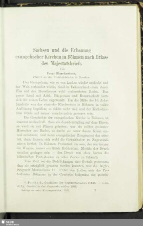 Sachsen und die Erbauung evangelischer Kirchen in Böhmen nach Erlass des Majestätsbriefs