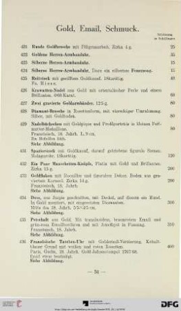 Gold, Email, Schmuck (Nr. 421-437)