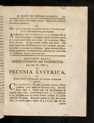 215-222, Sp. 166. De Pecunia lustrica