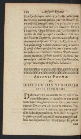 Ausonii Popmae De Differentiis Verborum Liber Secundus