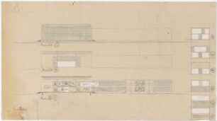 Schneider - Esleben, Paul; Hannover, Messegelände; Ausstellungspavillon und Turm für die Mannesmann AG - Messehalle (Ansicht)