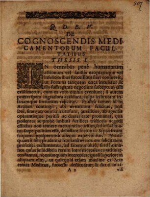 Exercitatio med. de cognoscendis medicamentorum facultatibus