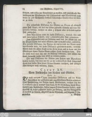 Caput XV. Vom Anschliessen der Reihen und Glieder.