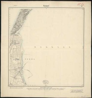 Messtischblatt 92 : Kampen, 1908 Kampen (Insel Sylt) : Kampen (Insel Sylt). - Aufn. 1878, hrsg. 1880, einz. Nachtr. 1908. - 1:25000. - [Berlin]: Reichsamt für Landesaufnahme, 1908. - 1 Kt.
