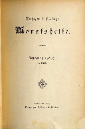 Velhagen & Klasings Monatshefte. 11,1. 1896/97