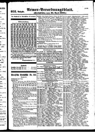 952. Ausgabe.Dienstag, 25. April 1916