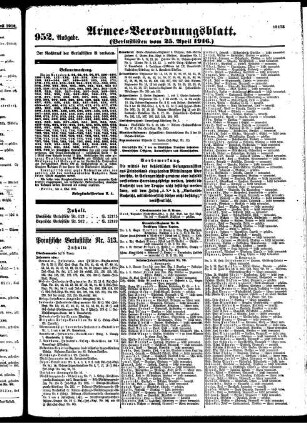 952. Ausgabe.Dienstag, 25. April 1916