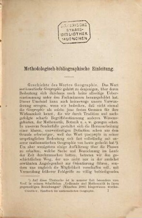 Handbuch der mathematischen Geographie