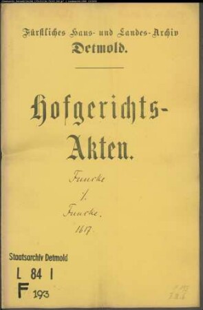 Funcke, Bartold gegen Hans Funcke - Schuldforderung