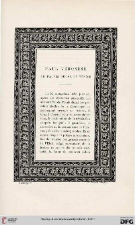 3. Pér. 5.1891: Paul Véronèse au palais ducal de Venise