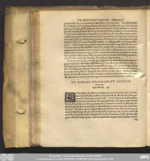 De Dolore Stomachi Et Intestinorum. Consilium 31.
