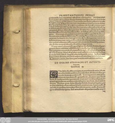 De Dolore Stomachi Et Intestinorum. Consilium 31.