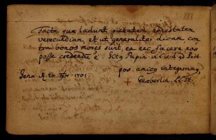 Haeberlin, Georg Heinrich. Jena, 20.11.1701.