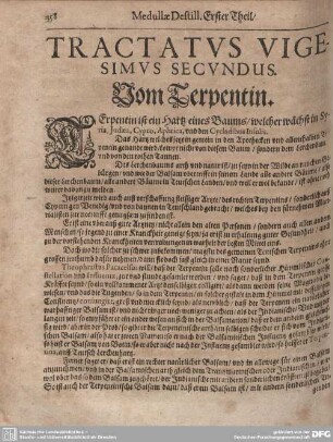 Tractatus Vigesimus Secundus. Vom Terpentin.