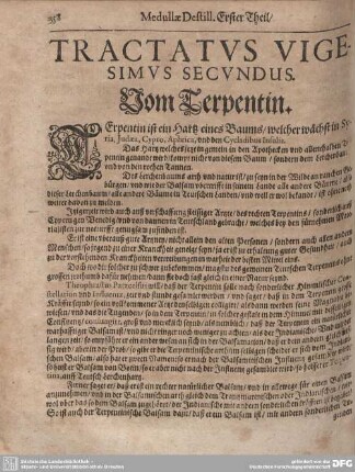Tractatus Vigesimus Secundus. Vom Terpentin.
