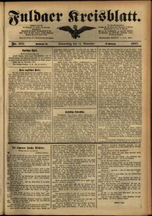 Ausgabe vom Donnerstag, den 14. November 1907.