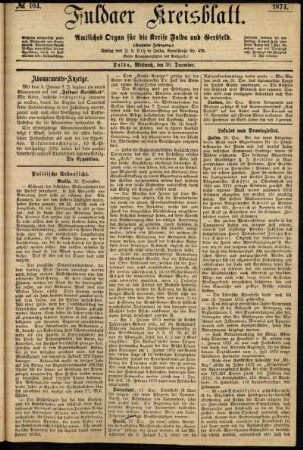Ausgabe vom Mittwoch, den 30. Dezember 1874.