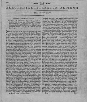 Eisenbach, H. F.: Beschreibung und Geschichte der Stadt und Universität Tübingen. Hrsg. in Verb. mit mehreren Gelehrten von Heinrich Ferdinand Eisenbach. Tübingen: Osiander 1822